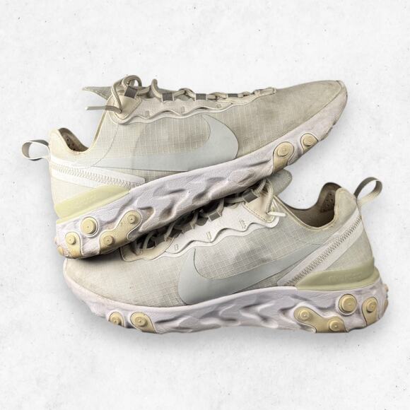 Nike React Element 55 in \'White Pure Platinum\' Colorway Men\'s 10 Women\'s 11.5